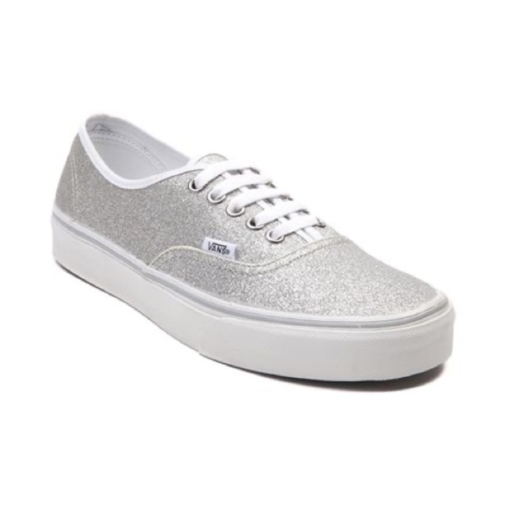 Silver sparkle Vans shoes